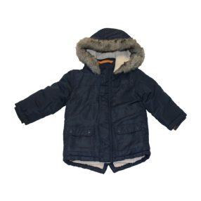 Primark, Sötétkék, bundás kabát