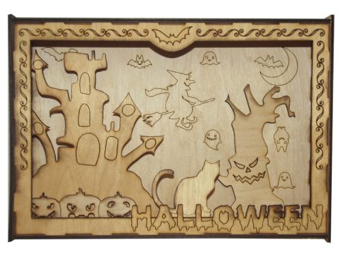 Halloween, festhető, 3D dekordoboz