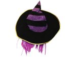 Lila csíkos boszorkány kalap, hajjal