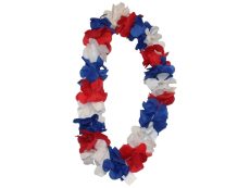 Piros-fehér-kék hawaii virágfüzér