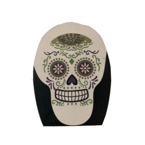 Halloween harisnya álarc, zöld koponya, ÚJ
